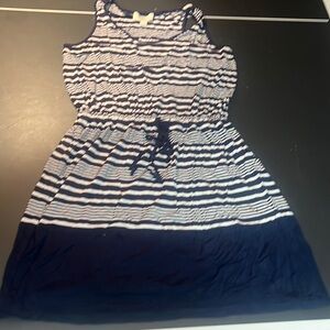 Navy and white dress